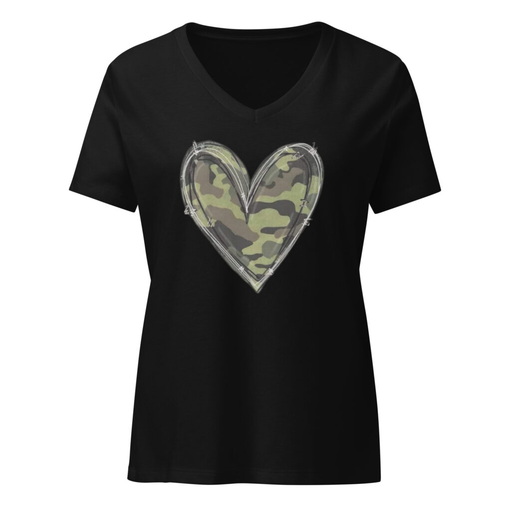 Women’s V-neck heart Tee